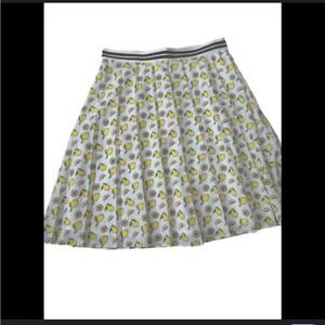 J. Crew Lemon Stripe Banded Waist Pleat Skirt 14.3” Waist 20.5” Long